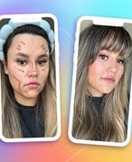 reece posing in revenge tok makeup