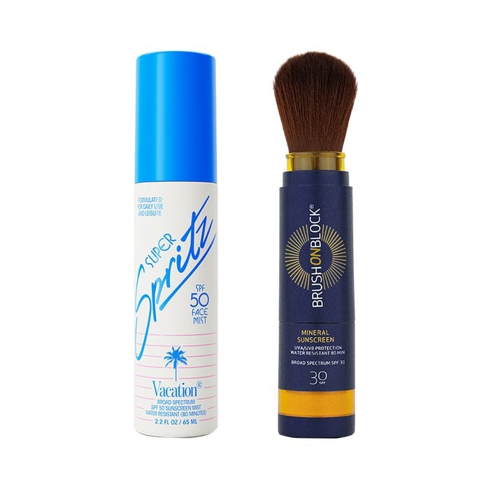 brush on block mineral sunscreen, vacation spritz sunscreen