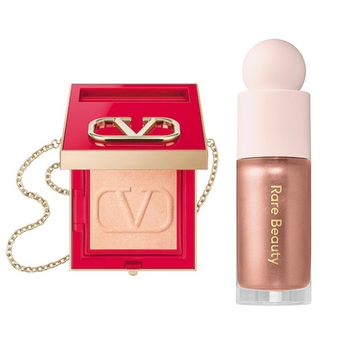 valentino beauty highlighter clutch, rare beauty highlighter